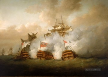 Seeschlacht europäische Länder Kriegsschiff Seeschlacht Ölgemälde